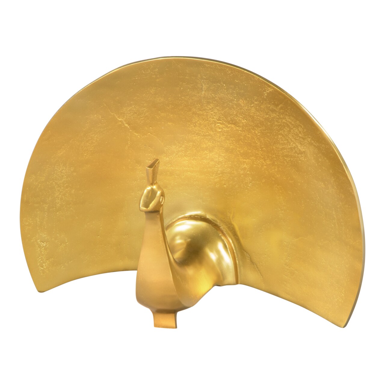Gold Cast Aluminum Fan Table Art Accent Piece Decorative Design